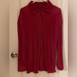 Shein pink button down top